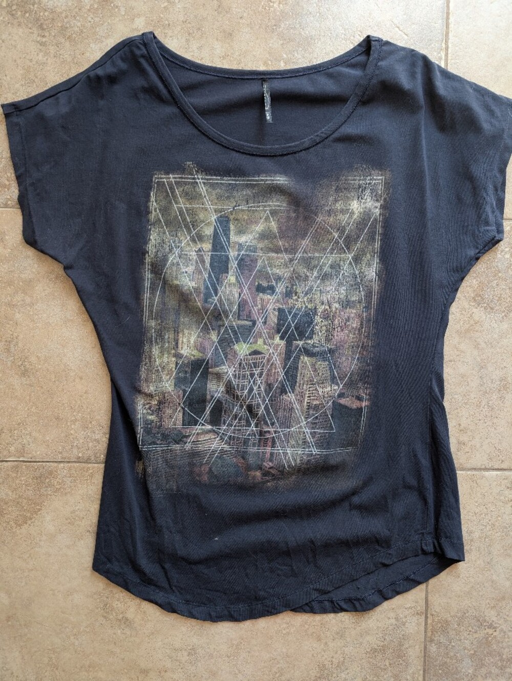 Dark Blue T-shirt With City Print
